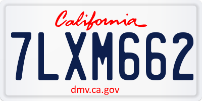 CA license plate 7LXM662
