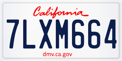 CA license plate 7LXM664