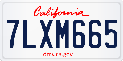 CA license plate 7LXM665