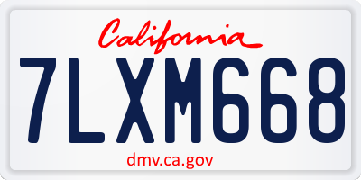 CA license plate 7LXM668