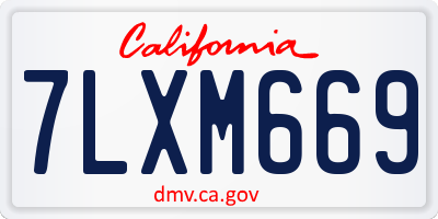 CA license plate 7LXM669