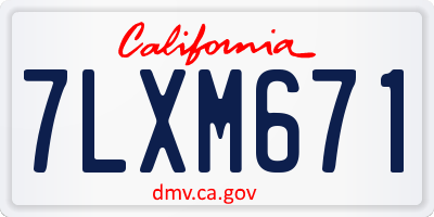 CA license plate 7LXM671