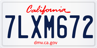 CA license plate 7LXM672