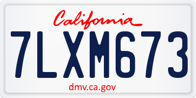 CA license plate 7LXM673