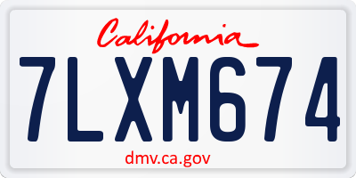 CA license plate 7LXM674
