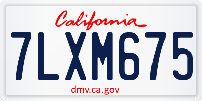 CA license plate 7LXM675