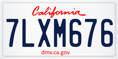 CA license plate 7LXM676