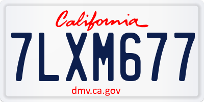 CA license plate 7LXM677