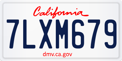 CA license plate 7LXM679