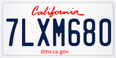 CA license plate 7LXM680