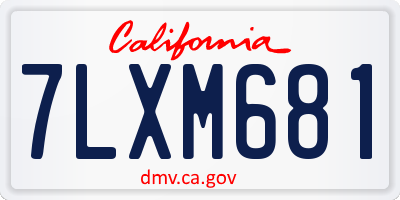 CA license plate 7LXM681