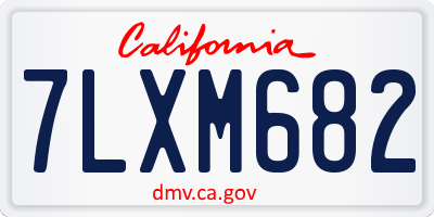 CA license plate 7LXM682