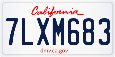 CA license plate 7LXM683