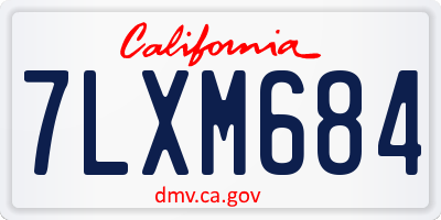 CA license plate 7LXM684