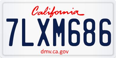 CA license plate 7LXM686