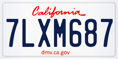 CA license plate 7LXM687