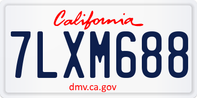 CA license plate 7LXM688