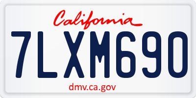 CA license plate 7LXM690