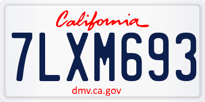 CA license plate 7LXM693