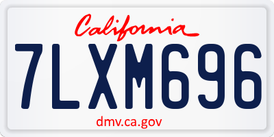 CA license plate 7LXM696