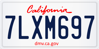 CA license plate 7LXM697