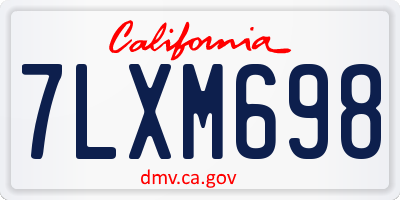 CA license plate 7LXM698