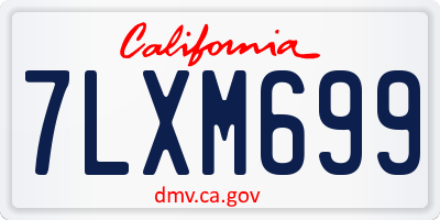 CA license plate 7LXM699