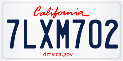 CA license plate 7LXM702