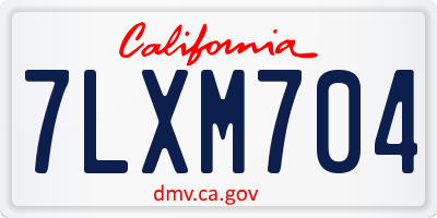 CA license plate 7LXM704