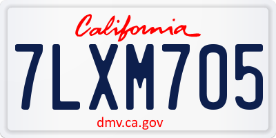 CA license plate 7LXM705