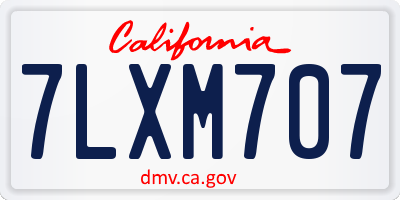 CA license plate 7LXM707