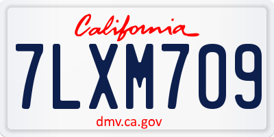 CA license plate 7LXM709