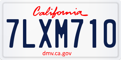 CA license plate 7LXM710