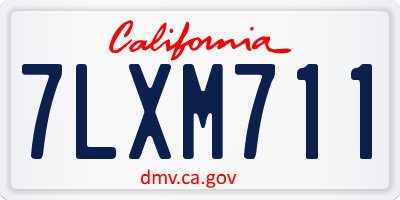 CA license plate 7LXM711
