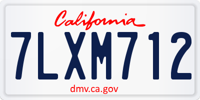 CA license plate 7LXM712