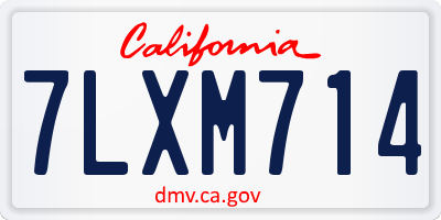 CA license plate 7LXM714