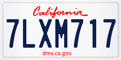 CA license plate 7LXM717