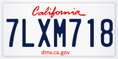 CA license plate 7LXM718