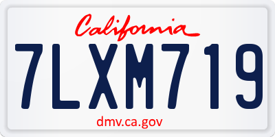 CA license plate 7LXM719