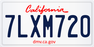 CA license plate 7LXM720