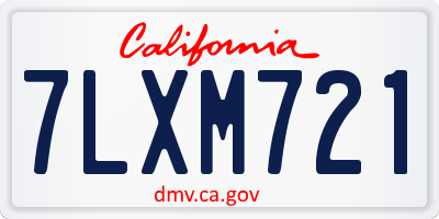 CA license plate 7LXM721