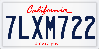 CA license plate 7LXM722