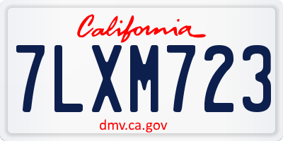 CA license plate 7LXM723