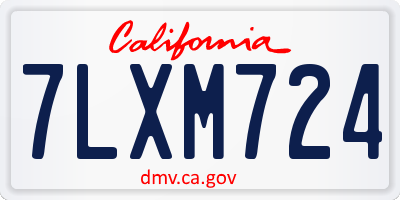 CA license plate 7LXM724