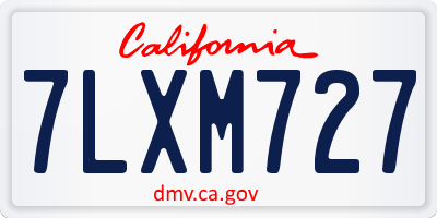 CA license plate 7LXM727