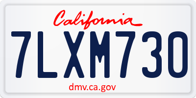 CA license plate 7LXM730