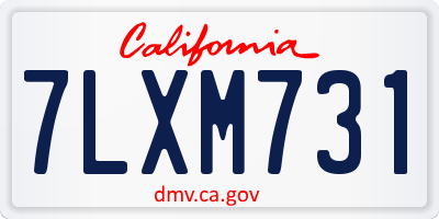 CA license plate 7LXM731