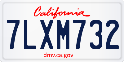 CA license plate 7LXM732