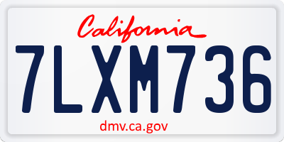 CA license plate 7LXM736
