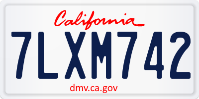 CA license plate 7LXM742